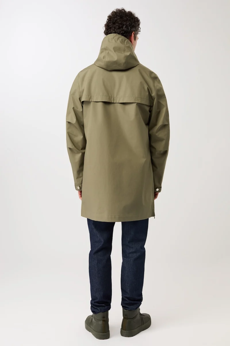 Regenparka mit seitlichen Reißverschlüssen am Saum (Stone Moss)