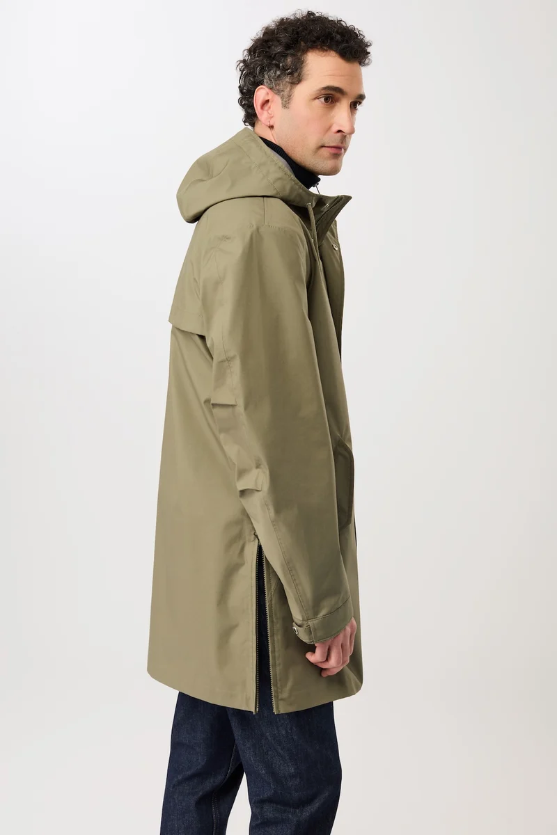 Regenparka mit seitlichen Reißverschlüssen am Saum (Stone Moss)