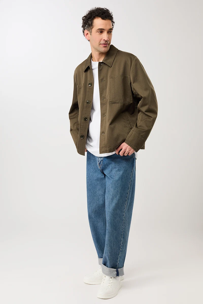 Workwear Jacke aus Bio-Baumwolle (Stone Moss)