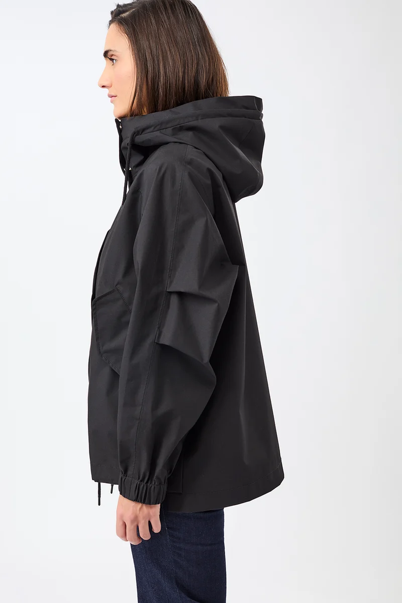 Kapuzenjacke mit Falten am Arm (Black)