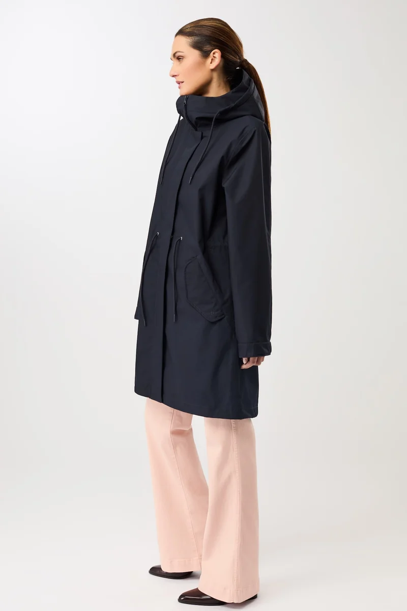 Langer Parka mit Leistentasche (Navy)