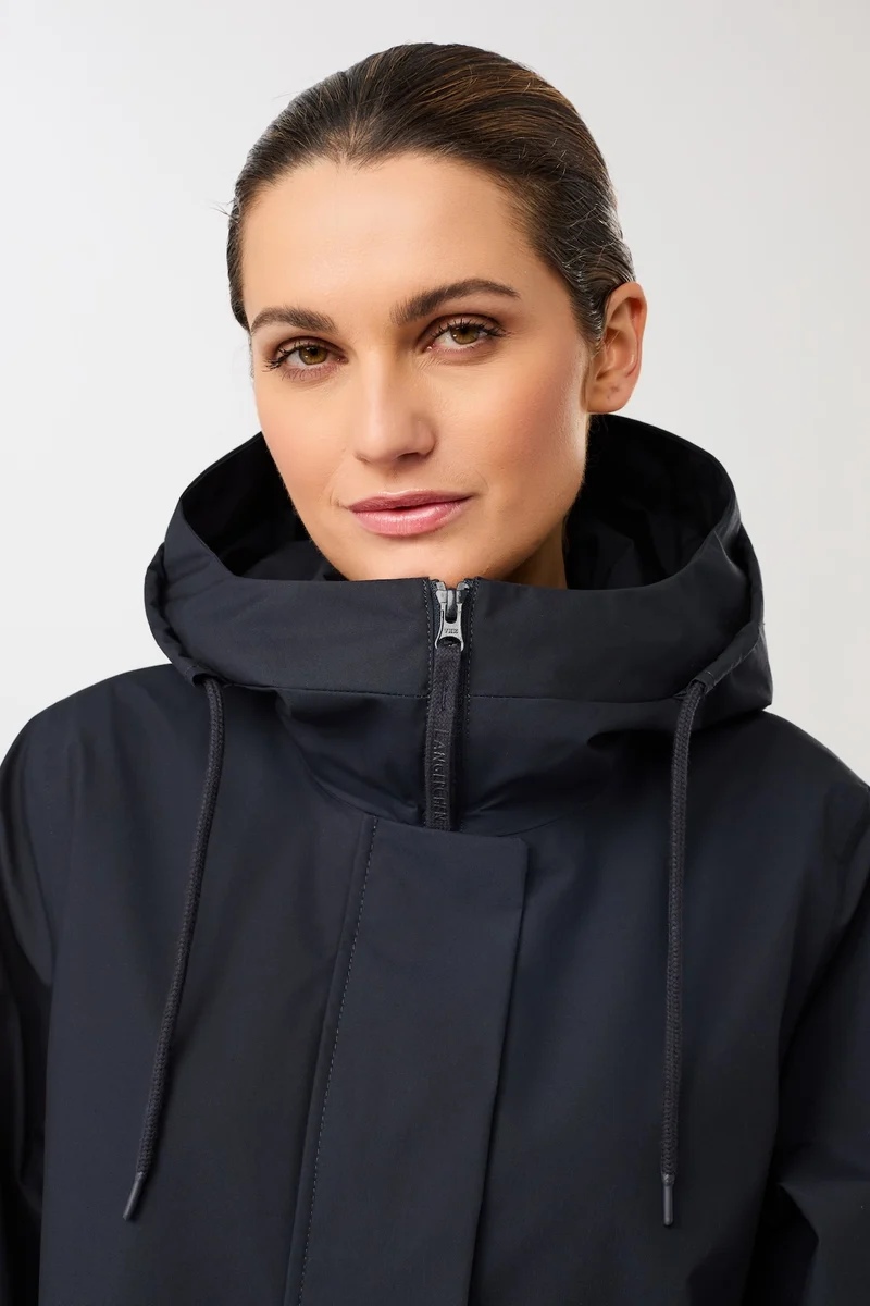 Langer Parka mit Leistentasche (Navy)