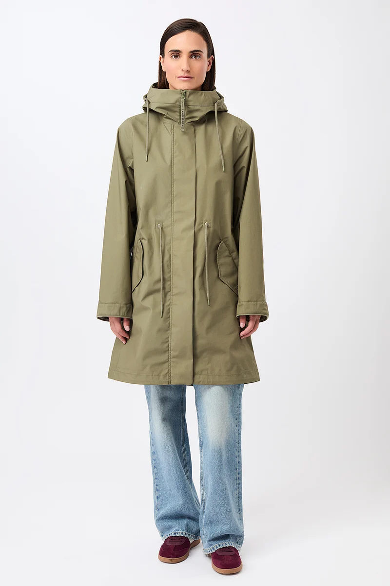 Langer Parka mit Leistentasche (Stone Moss)