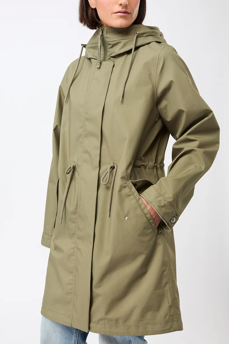 Langer Parka mit Leistentasche (Stone Moss)