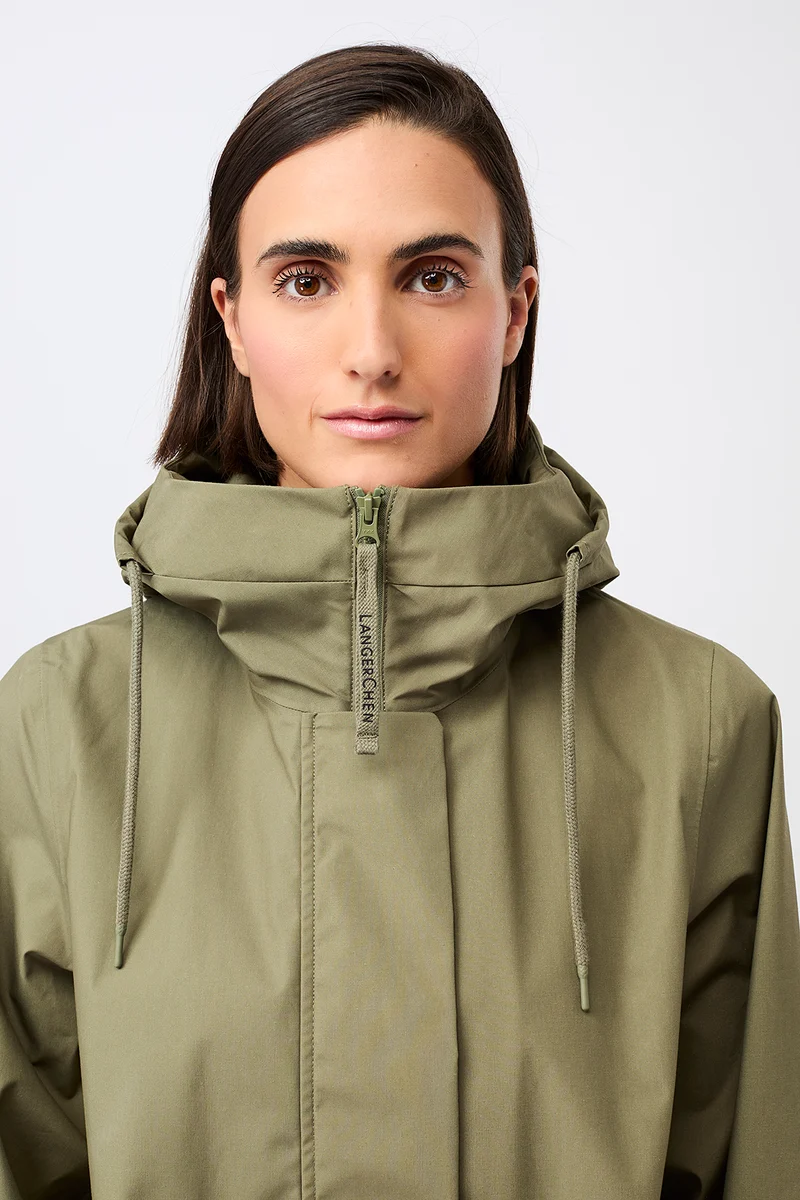 Langer Parka mit Leistentasche (Stone Moss)