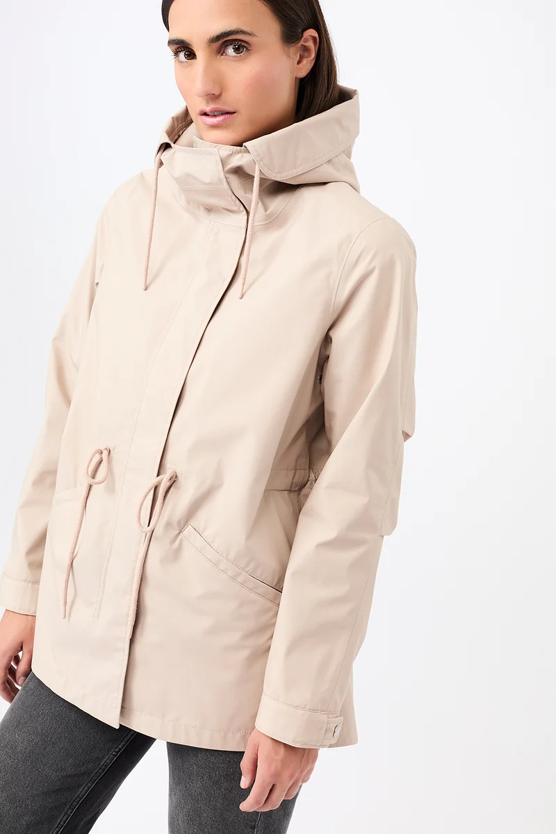 Kurzer Regenparka aus Bio-Baumwolle (Blush)