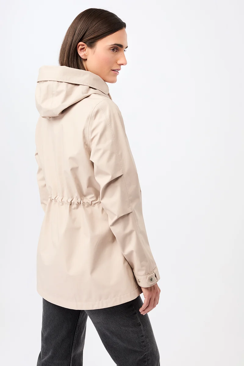 Kurzer Regenparka aus Bio-Baumwolle (Blush)