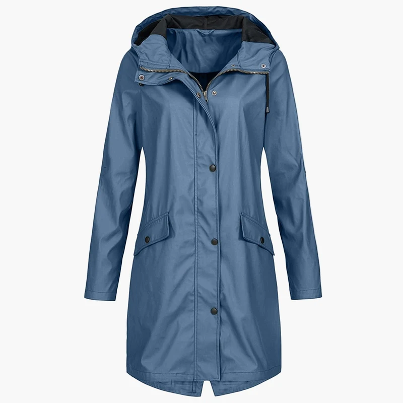 Bella | Comfortable and Protective Waterproof Long Hooded Jacket