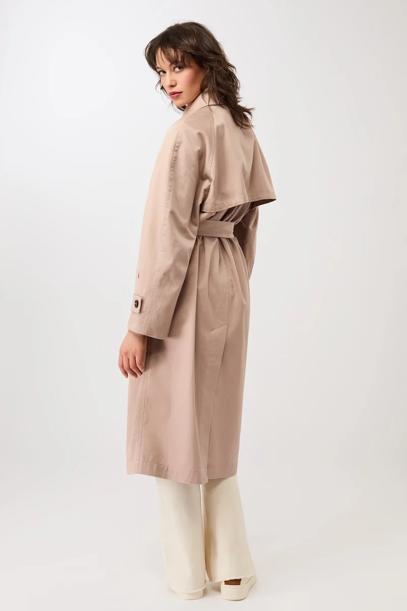 Klassischer Trenchcoat aus Bio-Baumwolle (Blush)