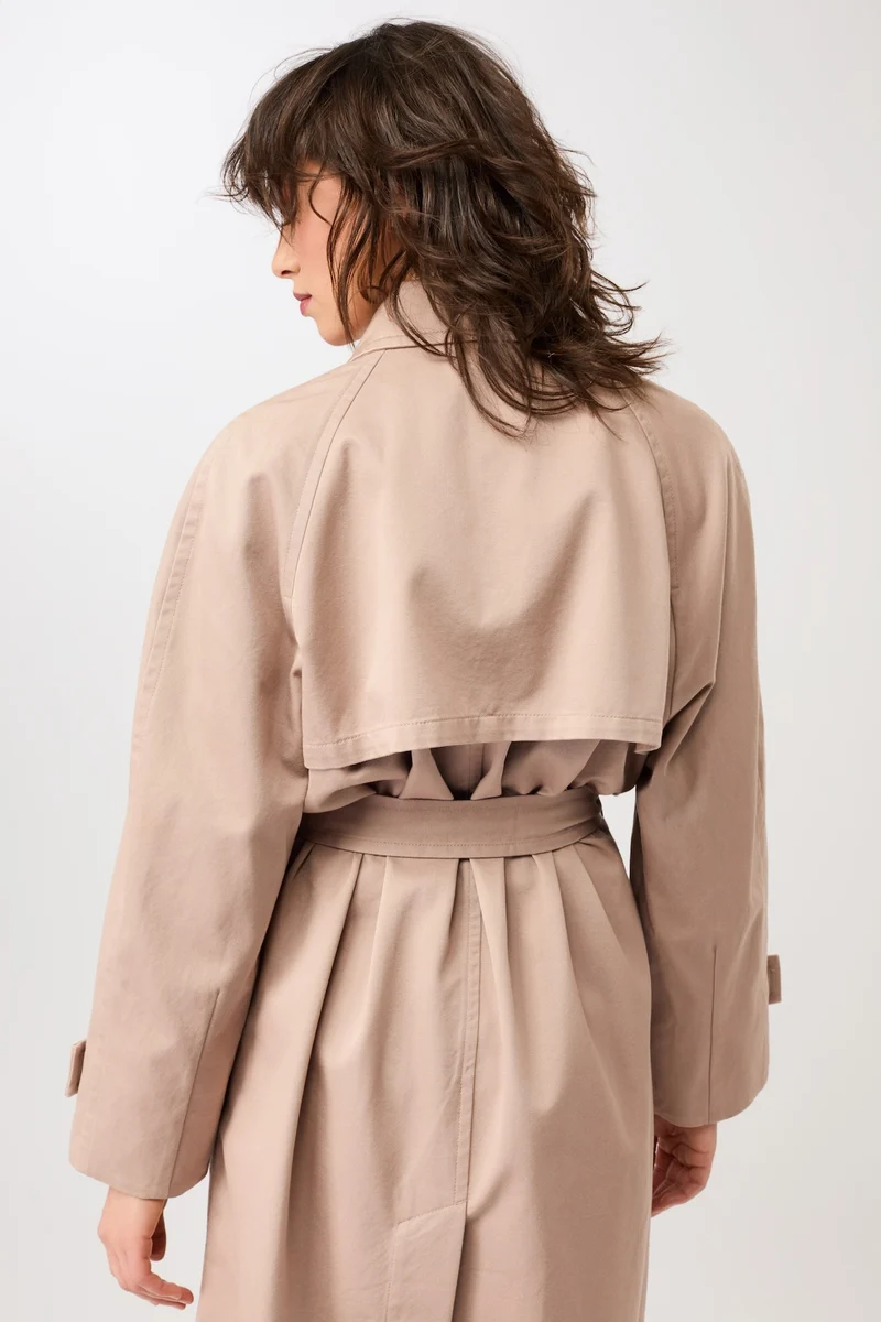 Klassischer Trenchcoat aus Bio-Baumwolle (Blush)