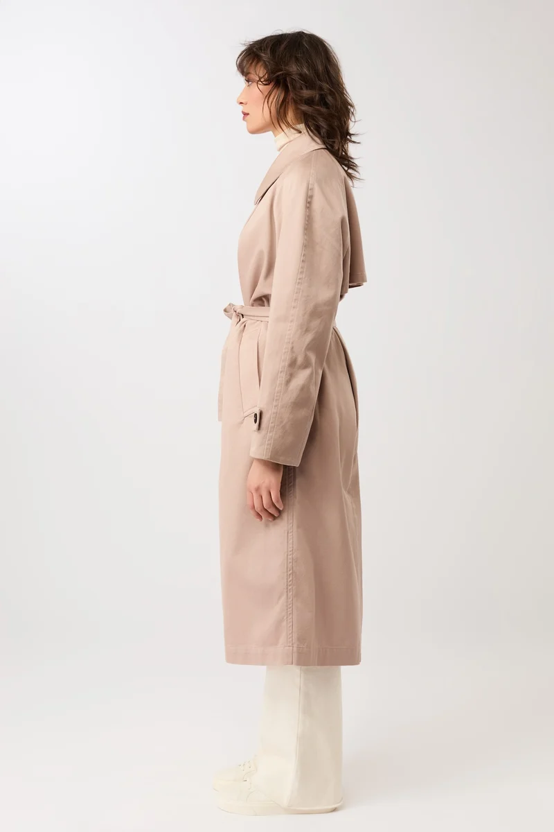 Klassischer Trenchcoat aus Bio-Baumwolle (Blush)