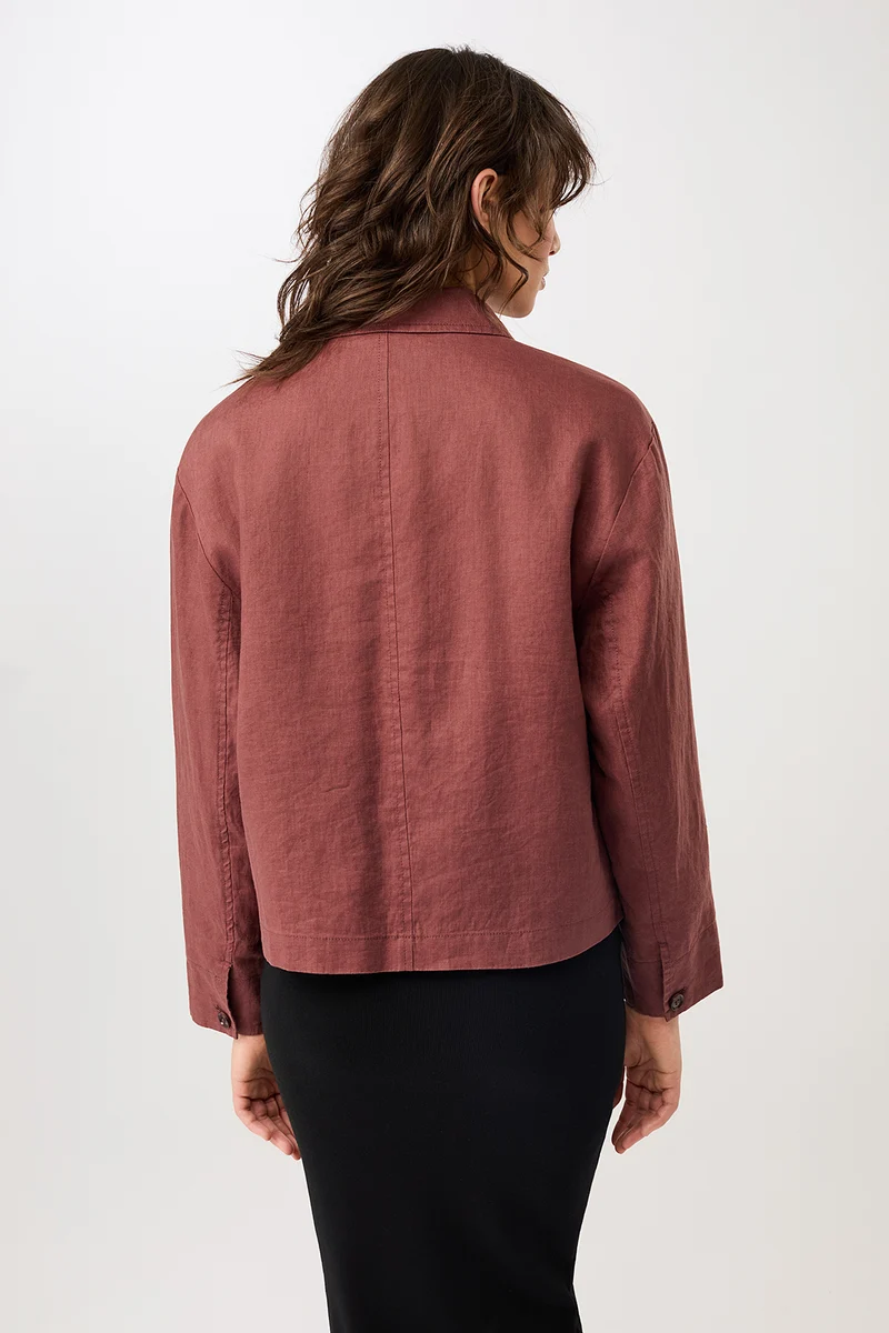 Schlichte Jacke aus Leinen (Rubywood)