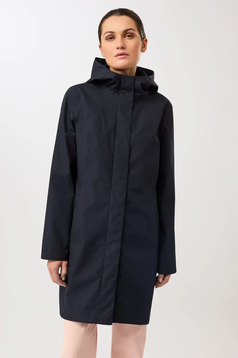 Schmaler Regenparka mit verdecktem Reissverschluß (Navy)
