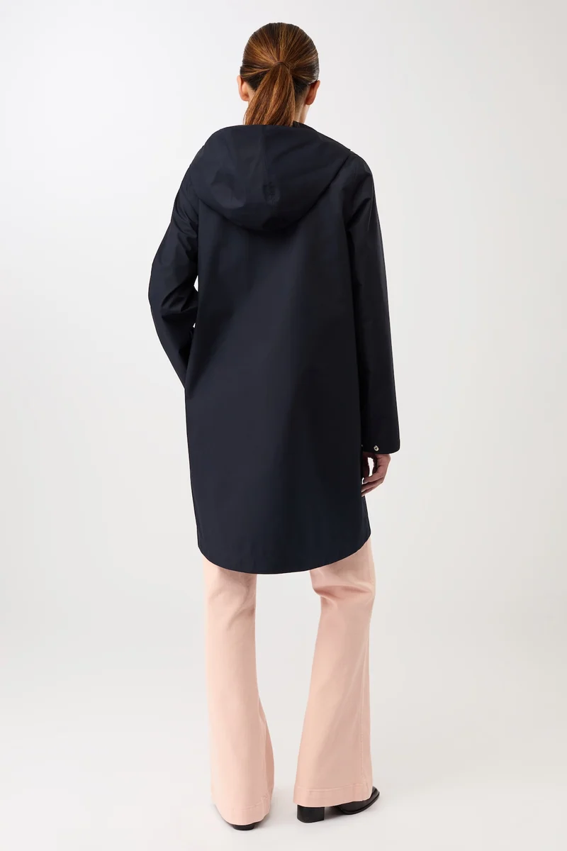 Schmaler Regenparka mit verdecktem Reissverschluß (Navy)