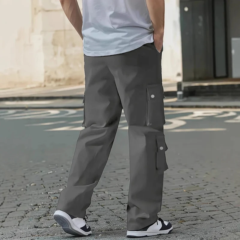 Herren Locker sitzende Cargo-Hose mit mehreren Klapp- und Utility-Taschen & Kordelzugbund Drune