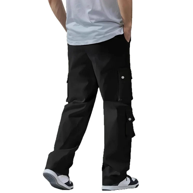 Herren Locker sitzende Cargo-Hose mit mehreren Klapp- und Utility-Taschen & Kordelzugbund Drune