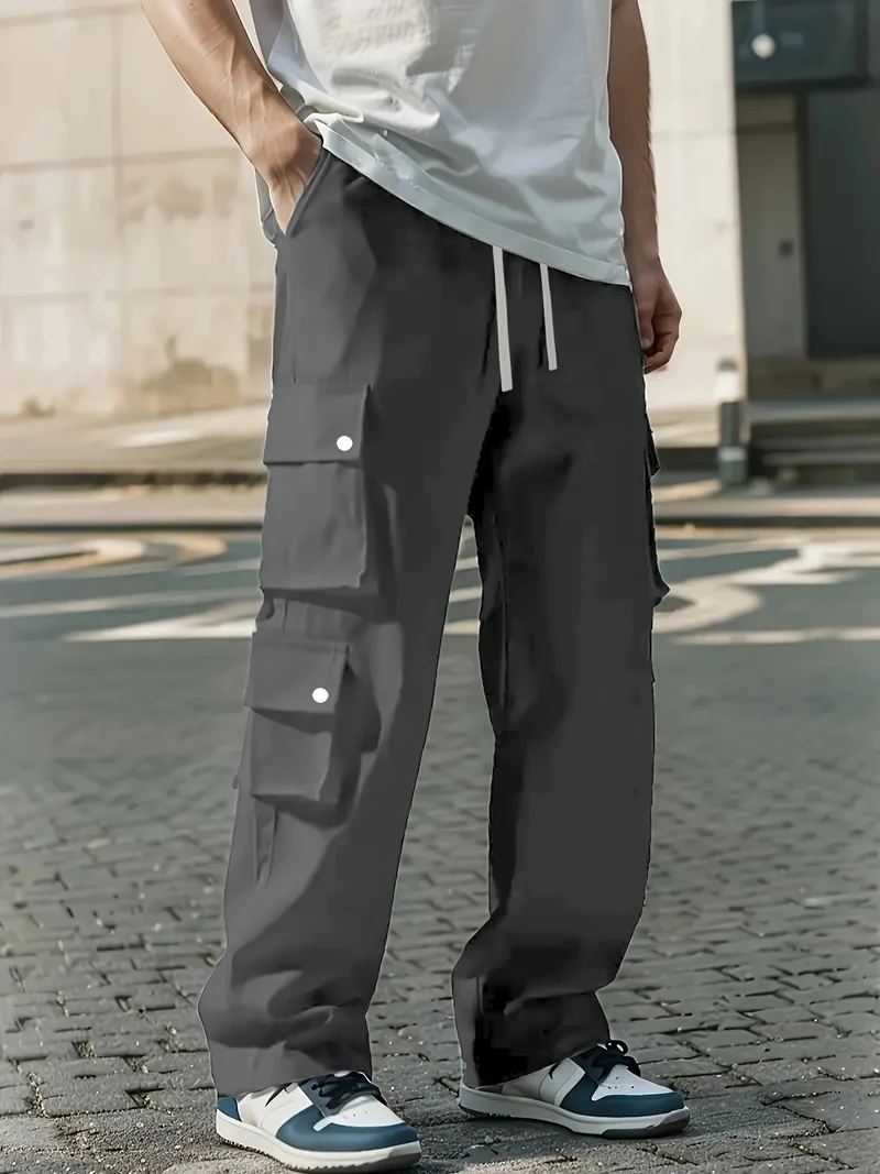 Herren Locker sitzende Cargo-Hose mit mehreren Klapp- und Utility-Taschen & Kordelzugbund Drune
