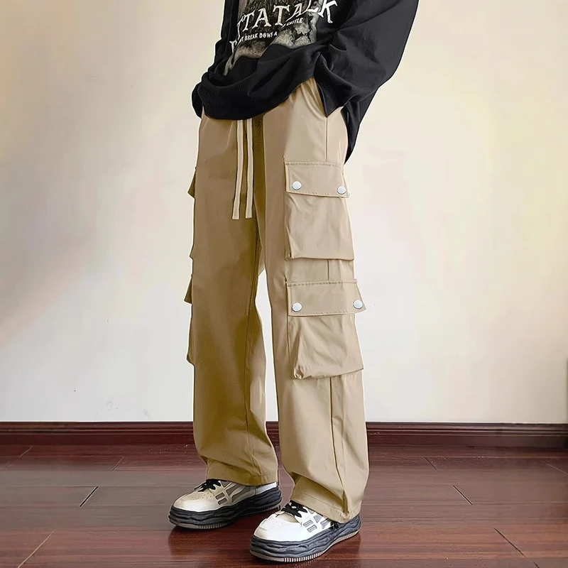 Herren Locker geschnittene Cargo-Jogginghose mit Tunnelzug & Mehrfachtaschen Drune