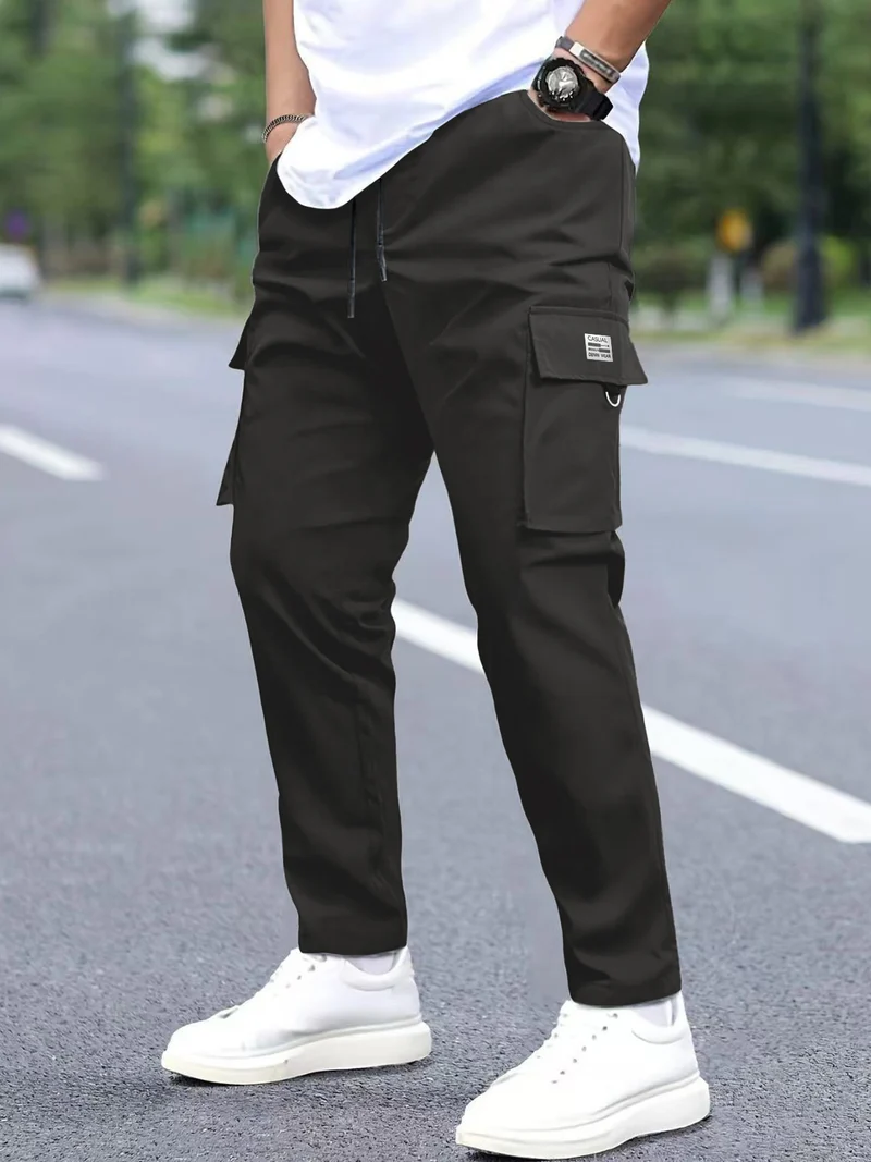 Herren Leichtgewichtige Technical-Cargohose mit Tunnelzugbund, D‑Ring & großen Klappfächern Drune