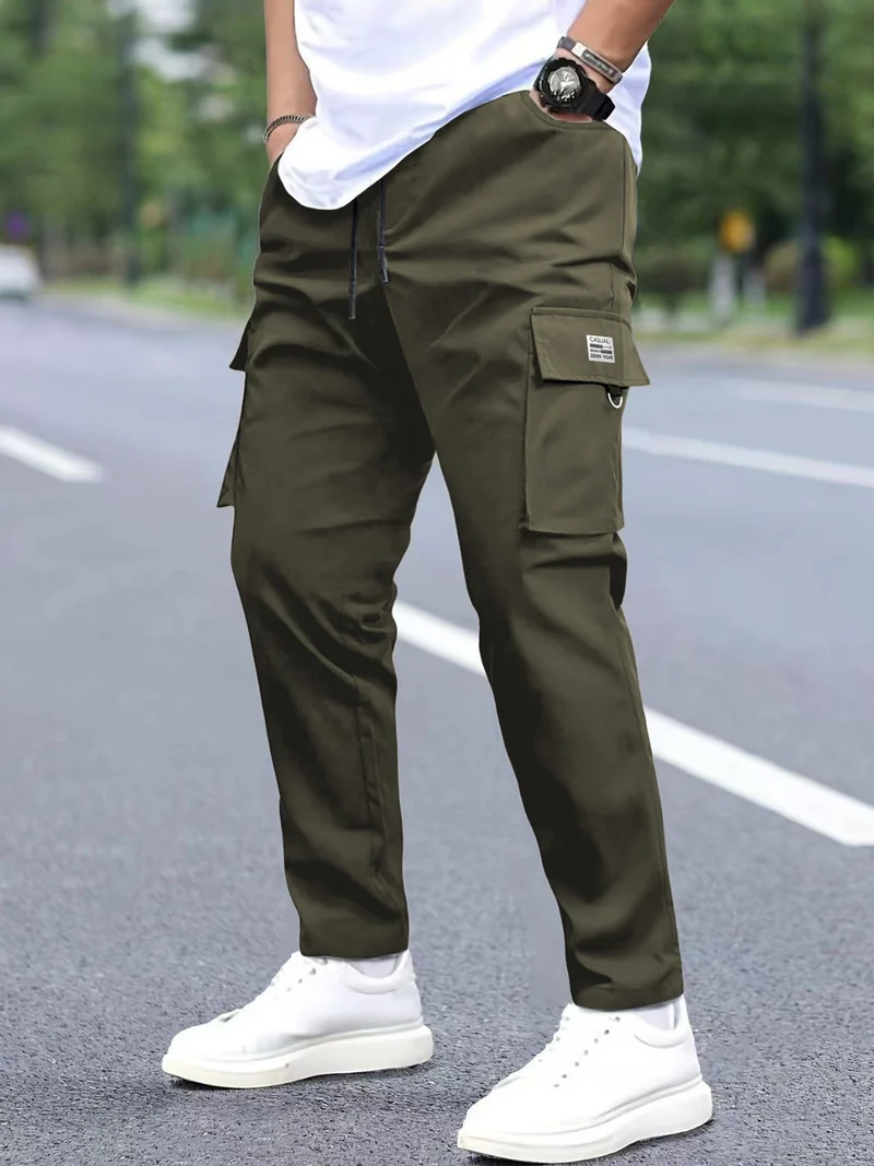 Herren Leichtgewichtige Technical-Cargohose mit Tunnelzugbund, D‑Ring & großen Klappfächern Drune