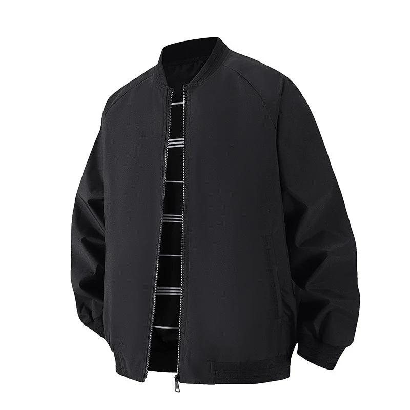 Herren Leichte Windbreaker-Bomberjacke mit Raglanärmeln, elastischen Bündchen und Zwei-Wege-Reißverschluss Drune