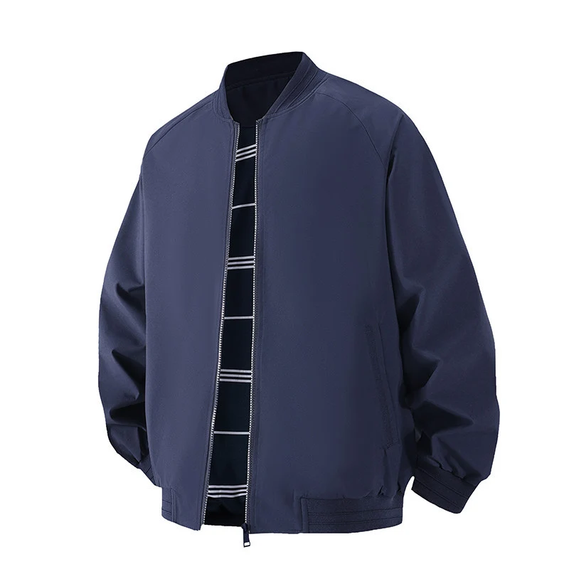 Herren Leichte Windbreaker-Bomberjacke mit Raglanärmeln, elastischen Bündchen und Zwei-Wege-Reißverschluss Drune