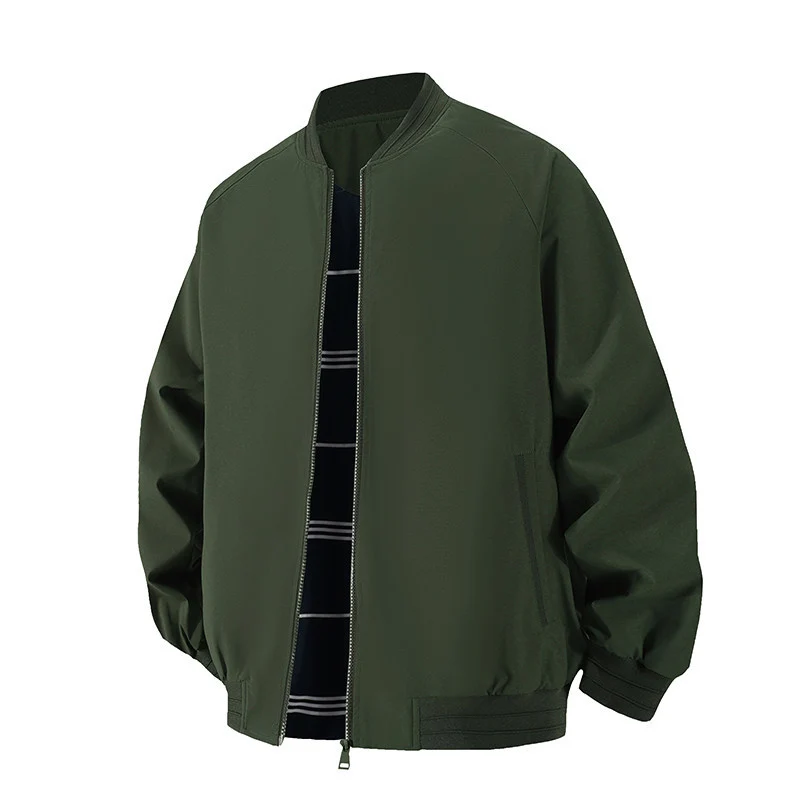 Herren Leichte Windbreaker-Bomberjacke mit Raglanärmeln, elastischen Bündchen und Zwei-Wege-Reißverschluss Drune