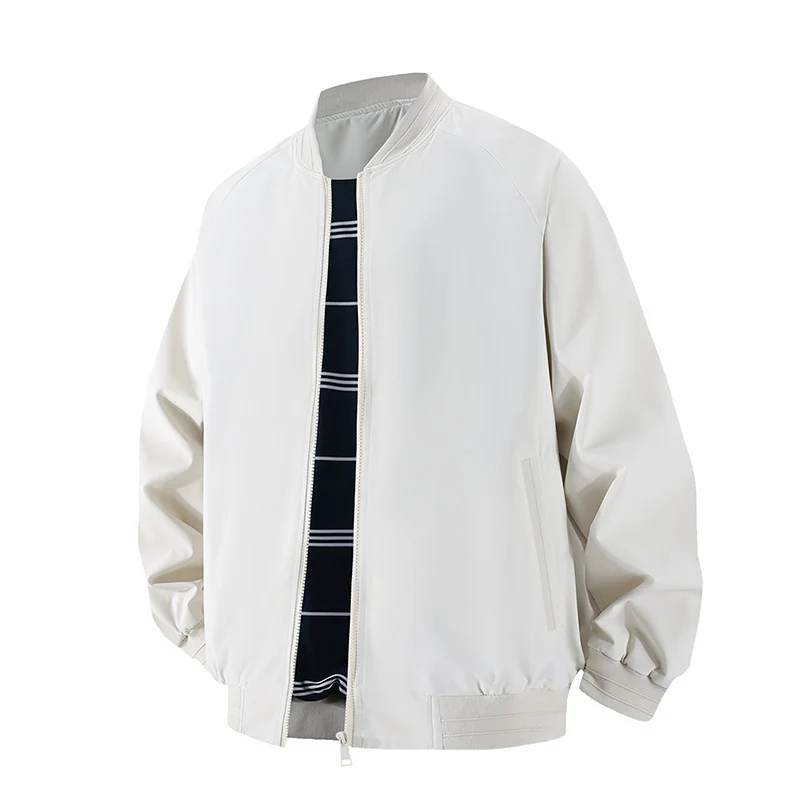 Herren Leichte Windbreaker-Bomberjacke mit Raglanärmeln, elastischen Bündchen und Zwei-Wege-Reißverschluss Drune