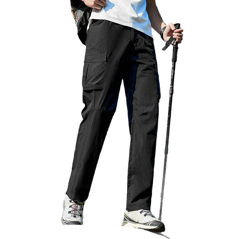 Herren Leichte Trekking-Cargohose mit Stretch-Anteil, vorgeformten Knien und Mehrfachtaschen Drune