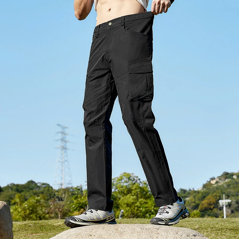 Herren Leichte Trekking-Cargohose mit Stretch-Anteil, vorgeformten Knien und Mehrfachtaschen Drune