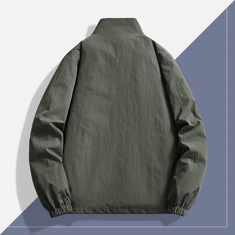 Herren Leichte technische Windjacke mit Mesh-Innenfutter, Stehkragen und elastischen Bündchen Drune