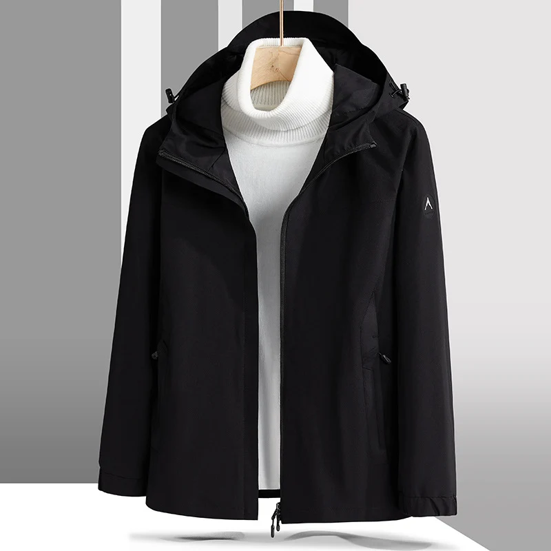 Herren Leichte technische Softshelljacke mit verstellbarer Kapuze und minimalistischer Sportpassform Drune