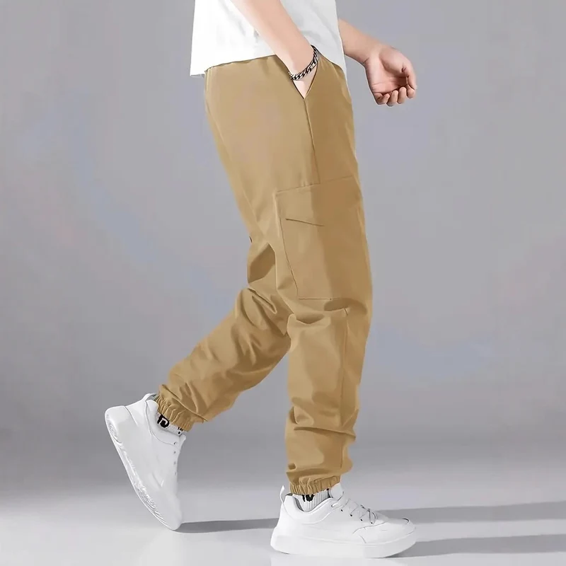 Herren Leichte Tech-Cargohose im Joggerstil mit Tunnelzug, elastischem Beinabschluss & Multifachtaschen Drune