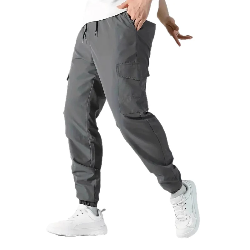 Herren Leichte Tech-Cargohose im Joggerstil mit Tunnelzug, elastischem Beinabschluss & Multifachtaschen Drune