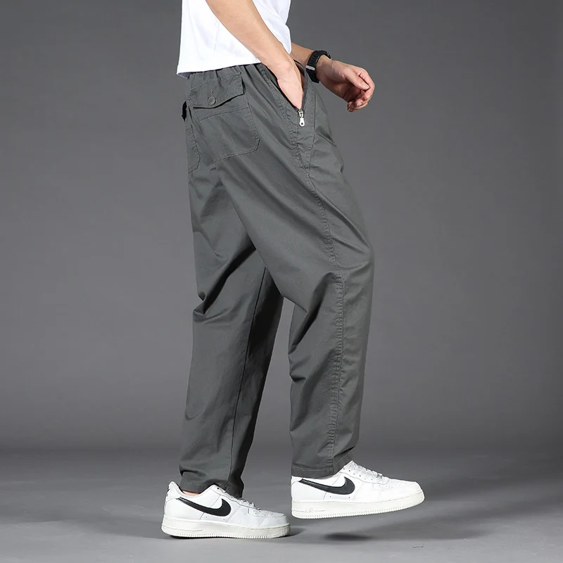 Herren Leichte Relaxed-Fit Chinohose mit elastischem Bund & geradem Bein Drune