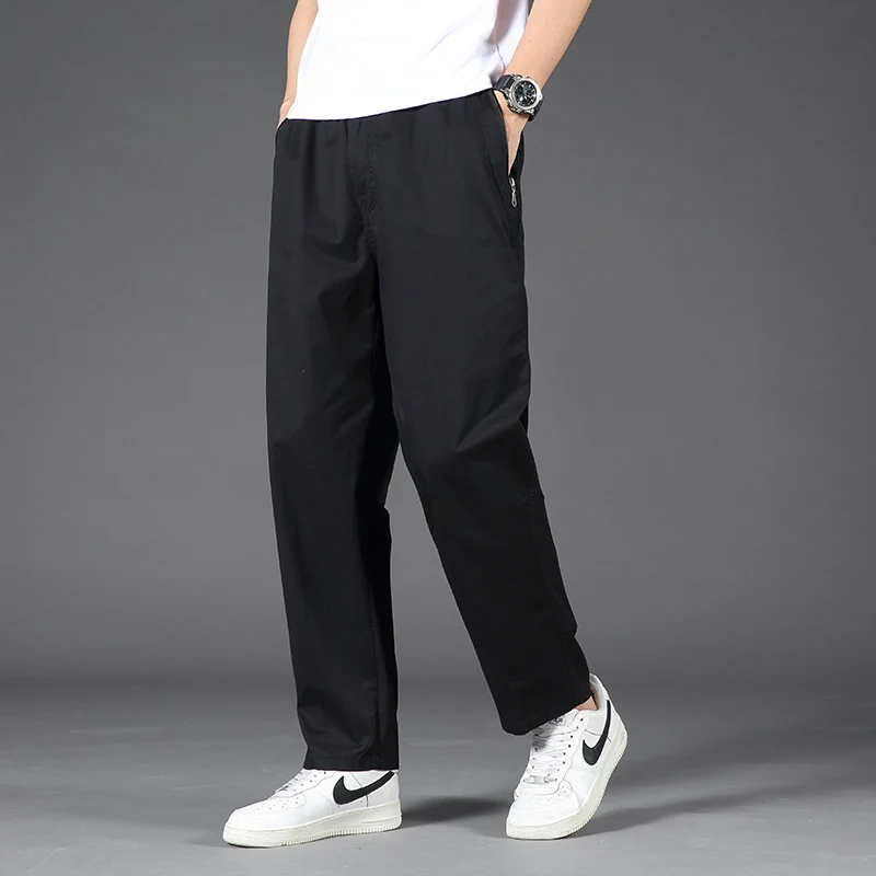 Herren Leichte Relaxed-Fit Chinohose mit elastischem Bund & geradem Bein Drune