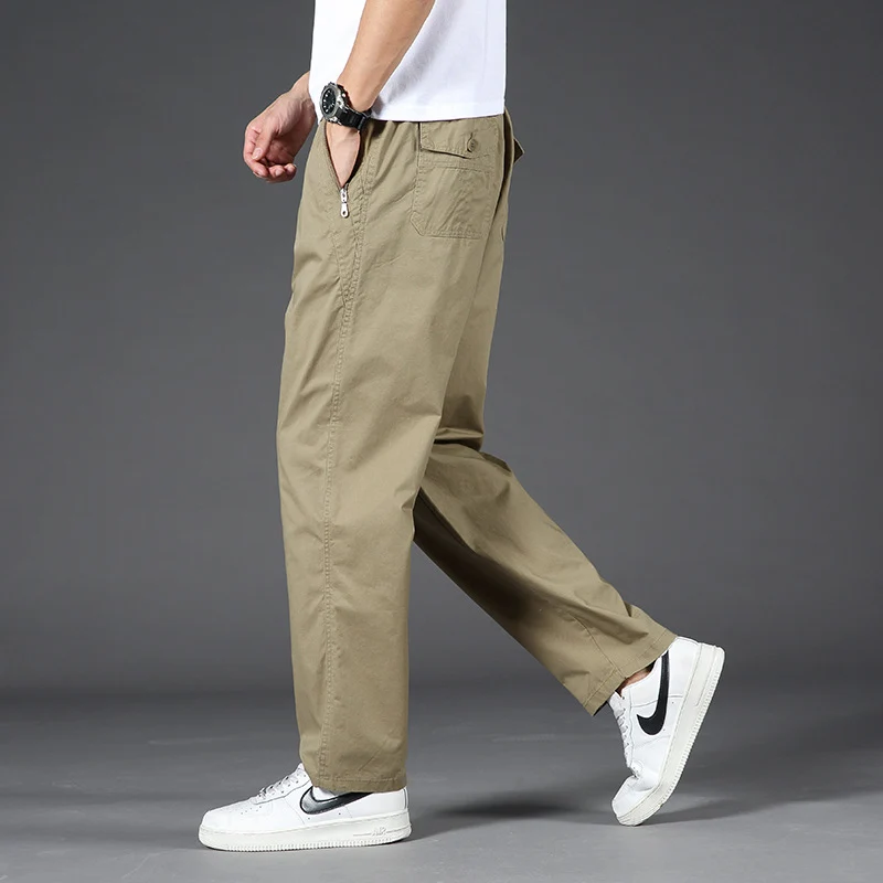Herren Leichte Relaxed-Fit Chinohose mit elastischem Bund & geradem Bein Drune