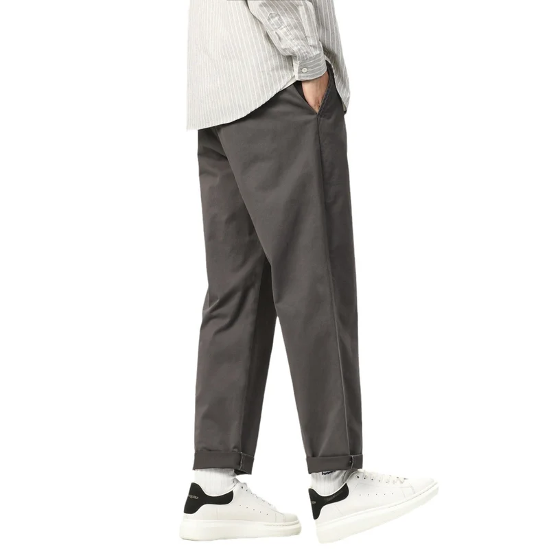Herren Leichte Baumwoll-Mix-Hose mit elastischem Kordelbund und geradem Bein Drune