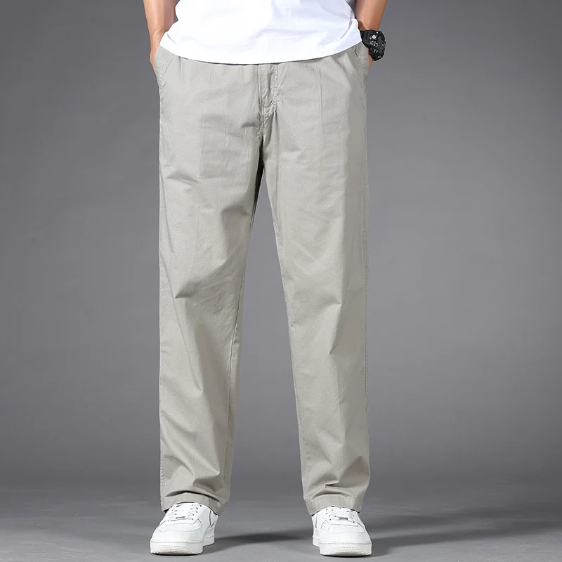 Herren Legere Relaxed-Fit Chinohose aus Baumwollmix mit elastischem Bund Drune