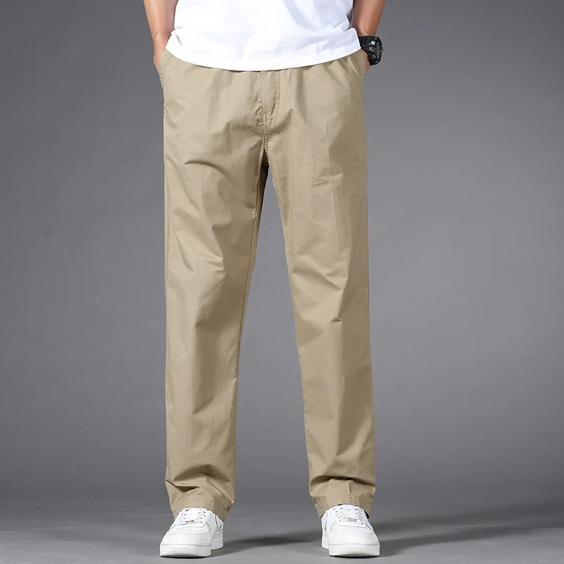 Herren Legere Relaxed-Fit Chinohose aus Baumwollmix mit elastischem Bund Drune
