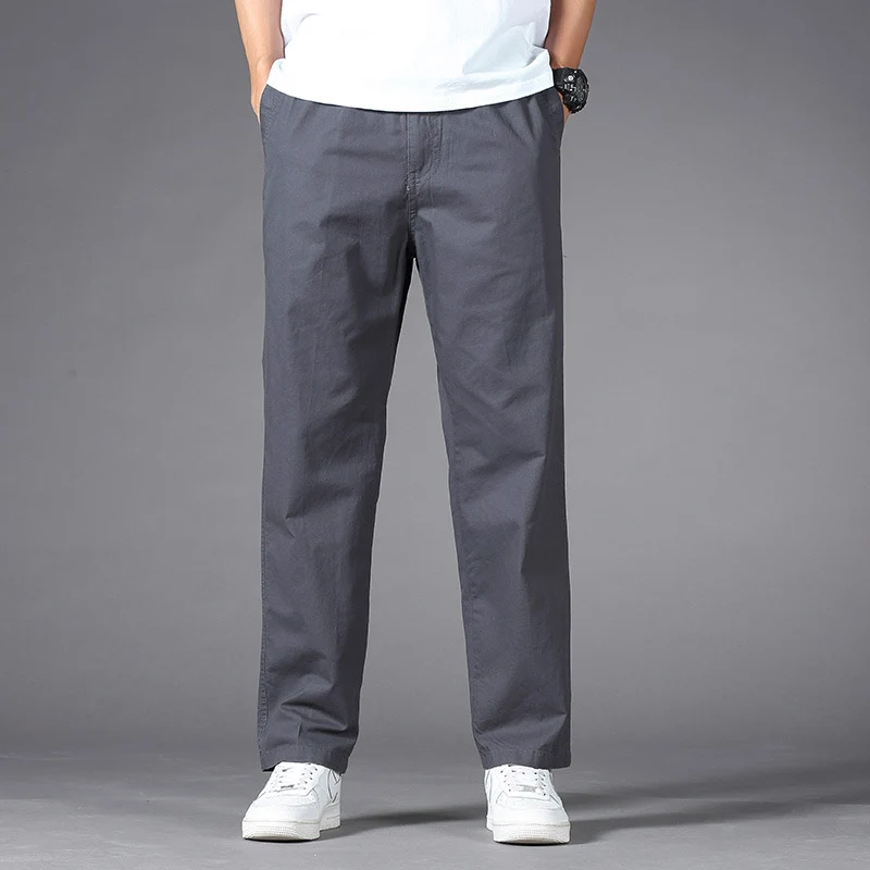 Herren Legere Relaxed-Fit Chinohose aus Baumwollmix mit elastischem Bund Drune