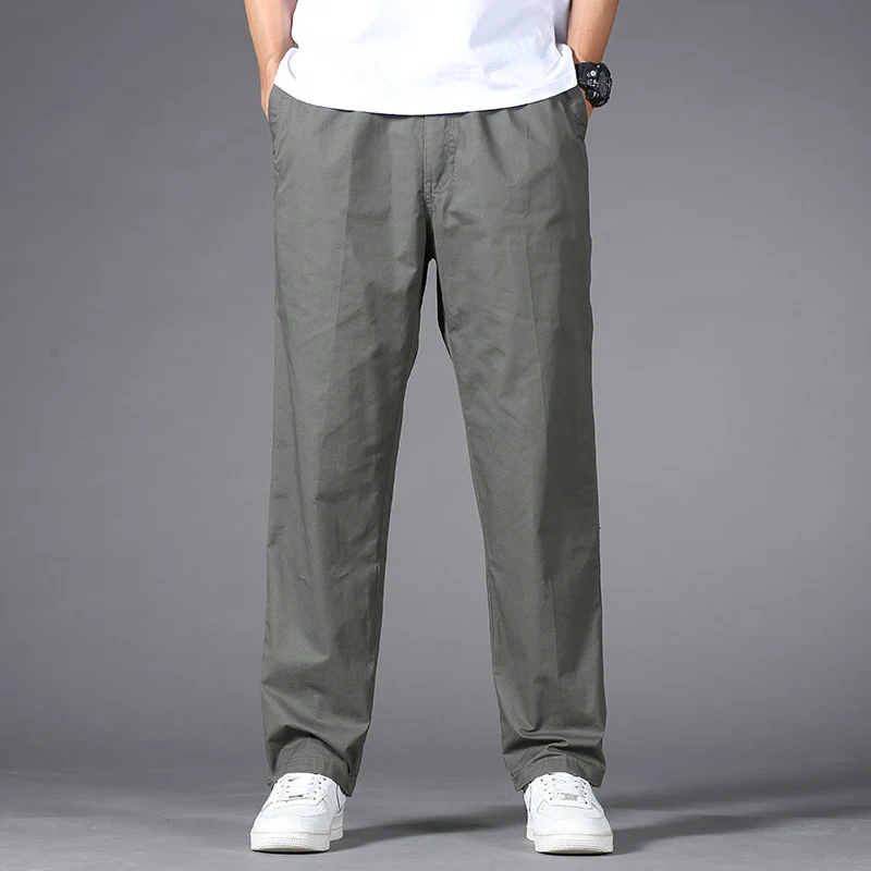 Herren Legere Relaxed-Fit Chinohose aus Baumwollmix mit elastischem Bund Drune