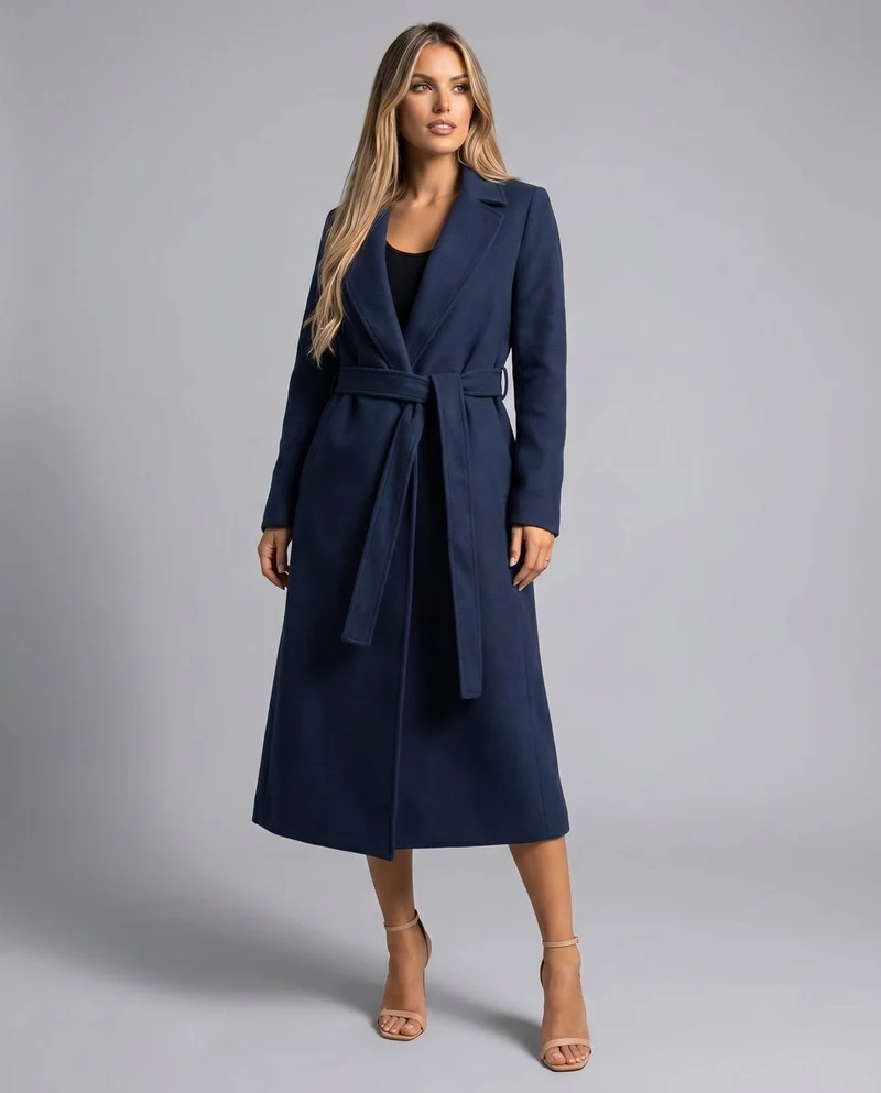 Colette | Long Belted Wool Trench Coat