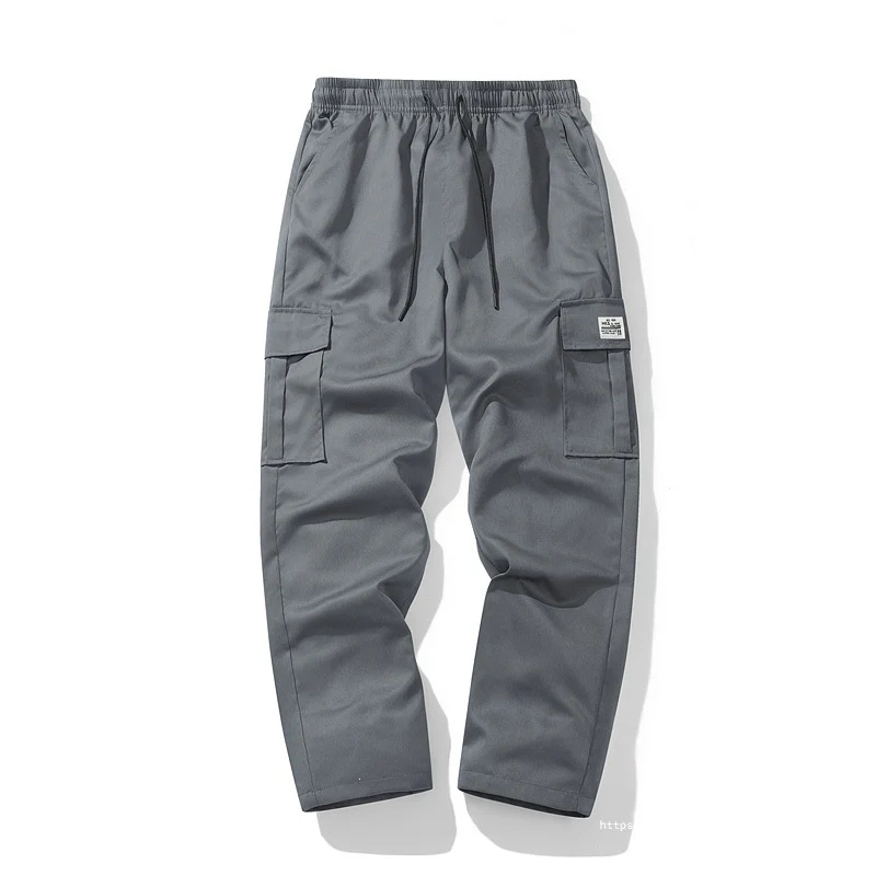 Herren Lässige Cargo-Jogginghose mit elastischem Tunnelzugbund, Mehrfachtaschen & tapered Bein Drune
