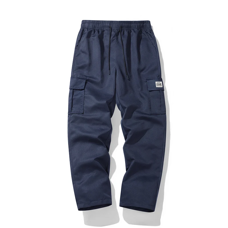 Herren Lässige Cargo-Jogginghose mit elastischem Tunnelzugbund, Mehrfachtaschen & tapered Bein Drune