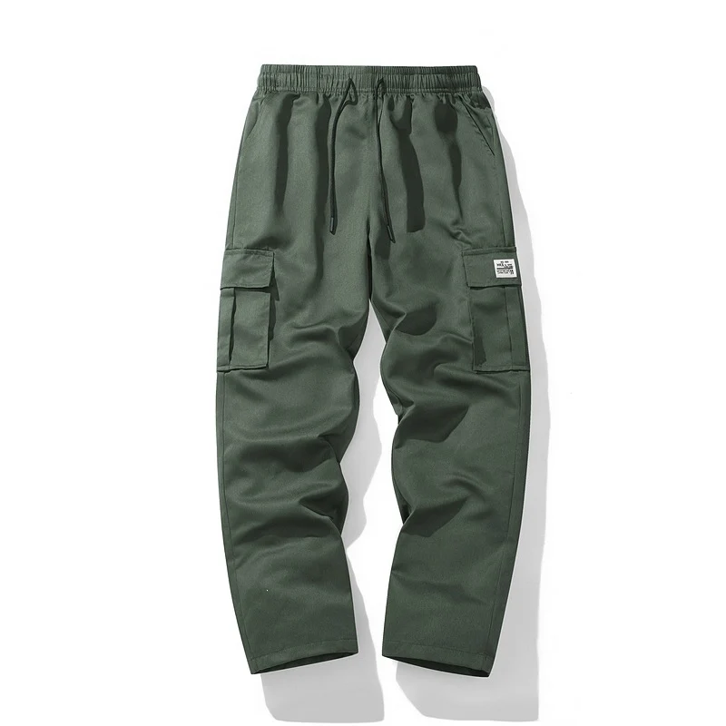 Herren Lässige Cargo-Jogginghose mit elastischem Tunnelzugbund, Mehrfachtaschen & tapered Bein Drune