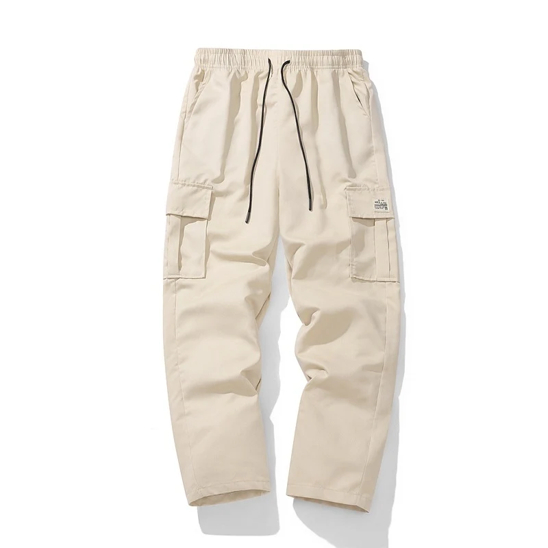 Herren Lässige Cargo-Jogginghose mit elastischem Tunnelzugbund, Mehrfachtaschen & tapered Bein Drune