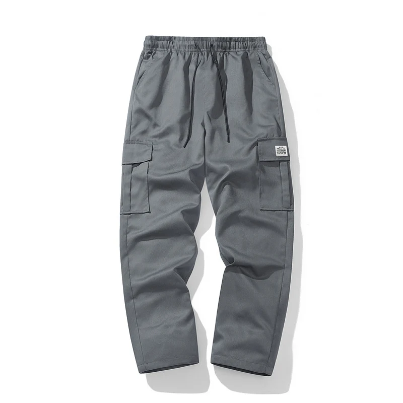 Herren Lässige Cargo-Jogginghose mit elastischem Tunnelzugbund, Mehrfachtaschen & tapered Bein Drune