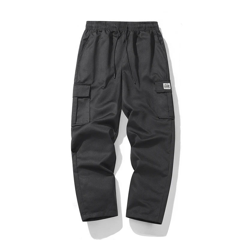 Herren Lässige Cargo-Jogginghose mit elastischem Tunnelzugbund, Mehrfachtaschen & tapered Bein Drune