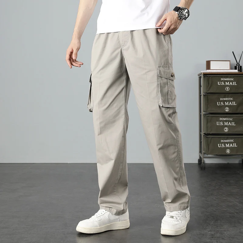Herren Lässige Canvas-Cargohose mit großen Klappentaschen, Relaxed Fit & verstärkten Nähten Drune